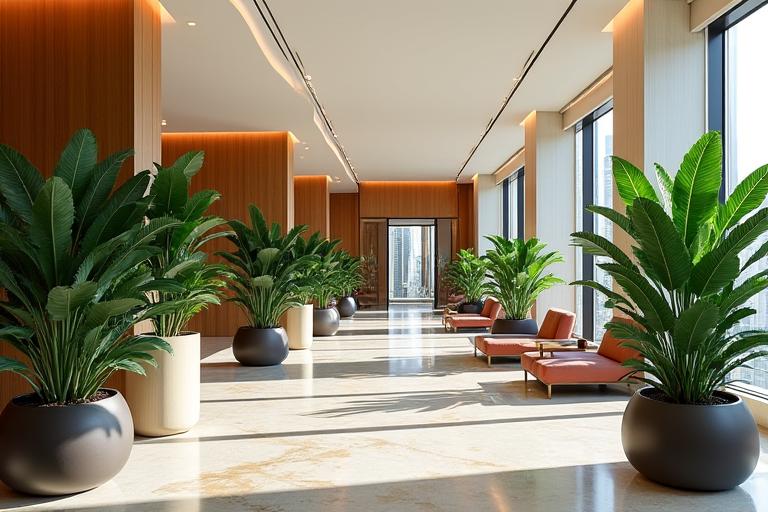 Hotel Lobby Neugestaltung mit Pflanzen