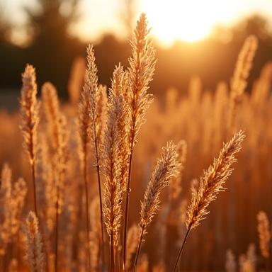 Herbstgräser in warmen Tönen